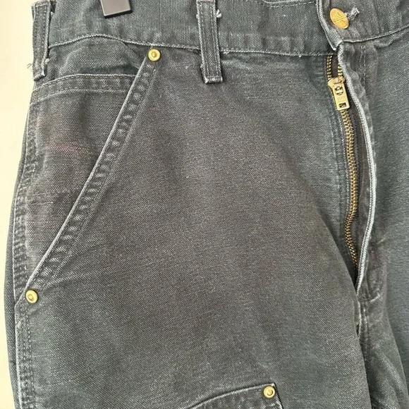 Perfect faded black Carhartt double knee pants